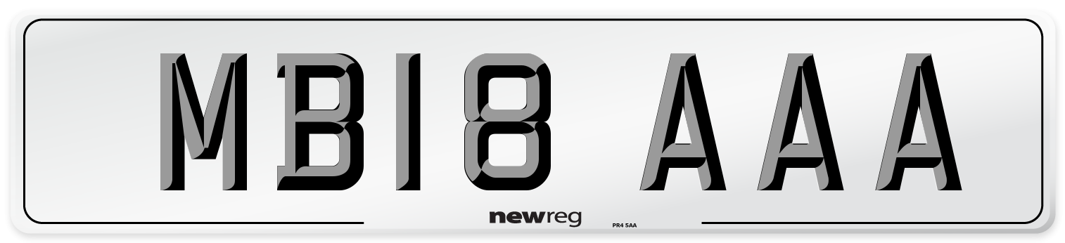 MB18 AAA Number Plate from New Reg